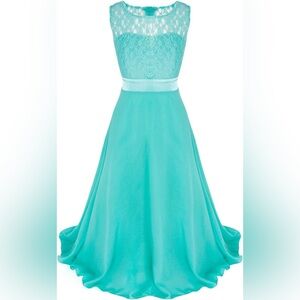 Elegant Turquoise Lace Dress